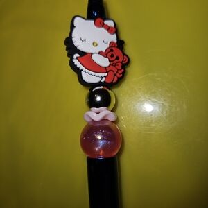 Hello Kitty Black and Red Toy  Beaded Pen Fancy Style.